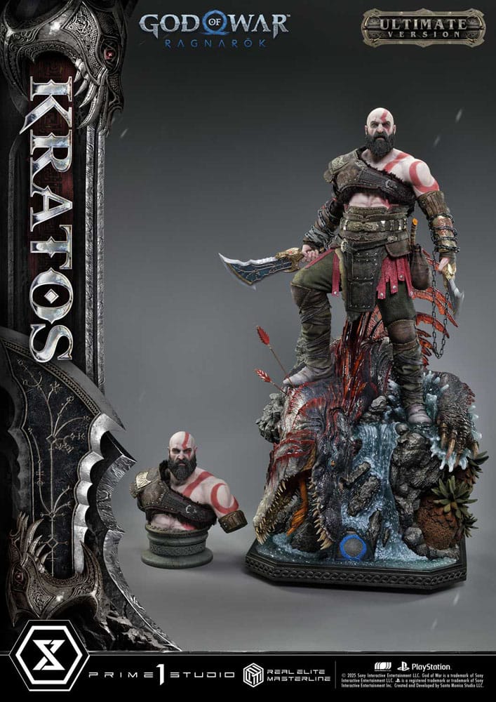 God of War: Ragnarok statuette Real Elite Masterline Series 1/3 Kratos Ultimate Bonus Version 95 cm