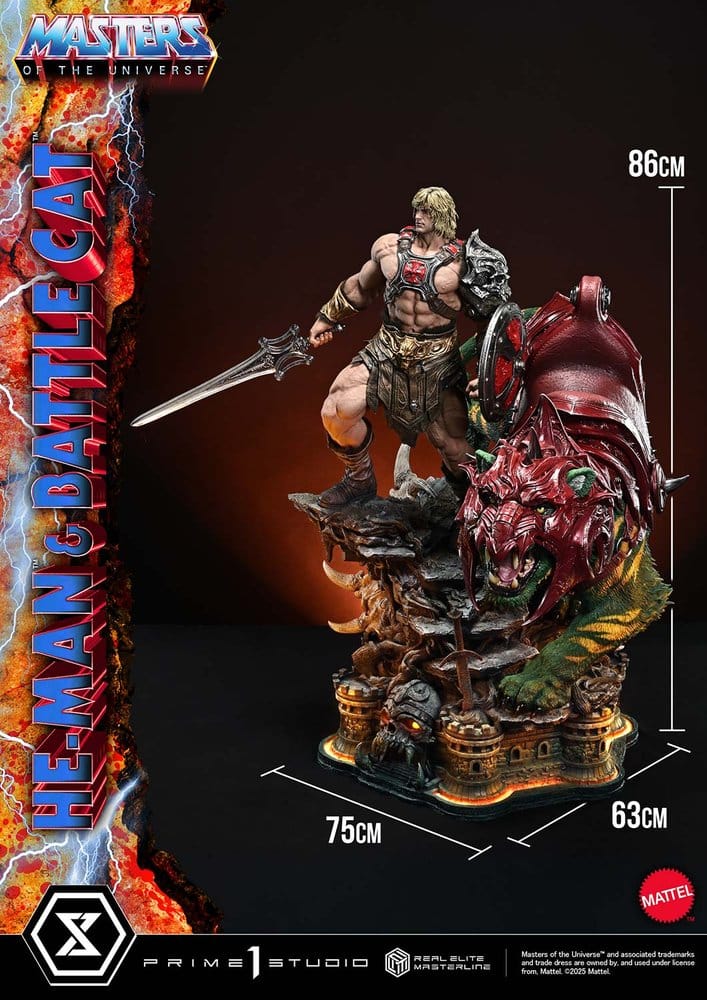 Masters of the Universe statuette Real Elite Masterline Series 1/4 He-Man & Battle Cat 86 cm