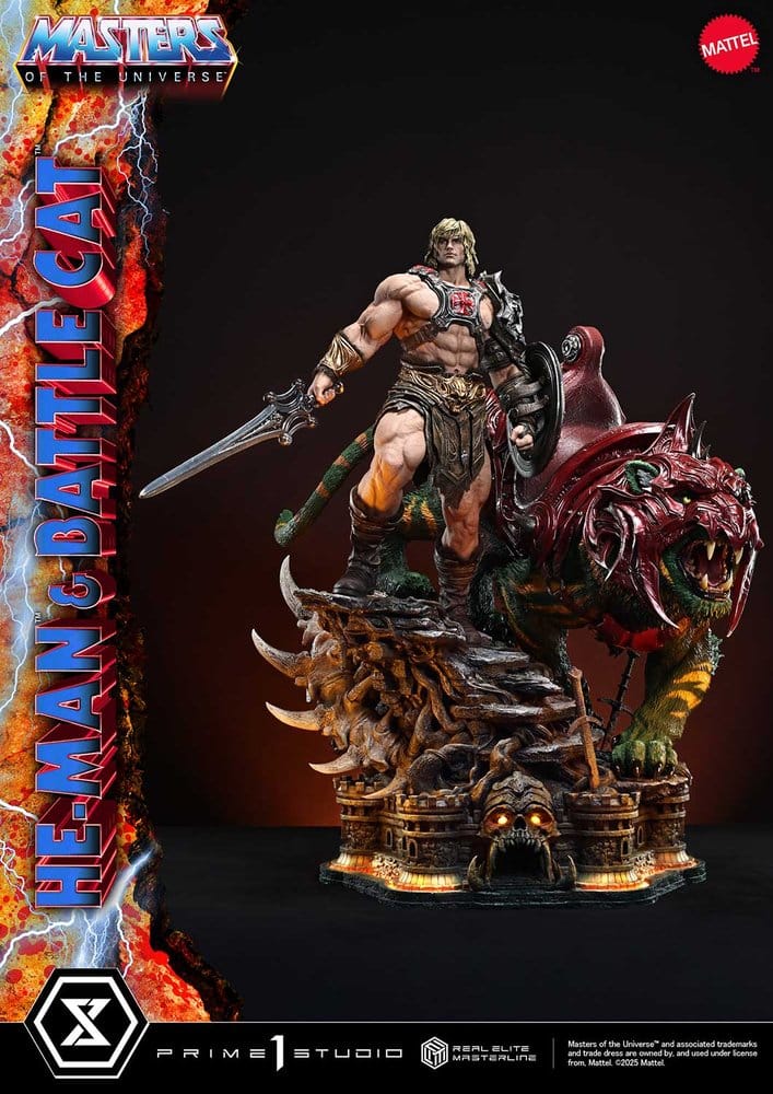 Masters of the Universe statuette Real Elite Masterline Series 1/4 He-Man & Battle Cat 86 cm