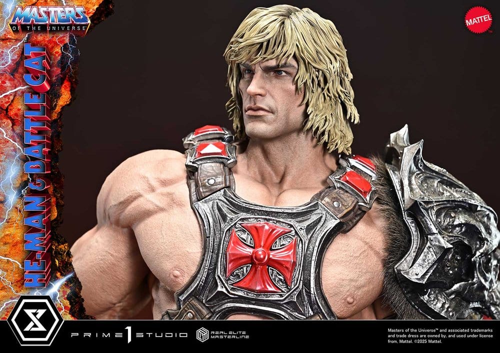 Masters of the Universe statuette Real Elite Masterline Series 1/4 He-Man & Battle Cat 86 cm