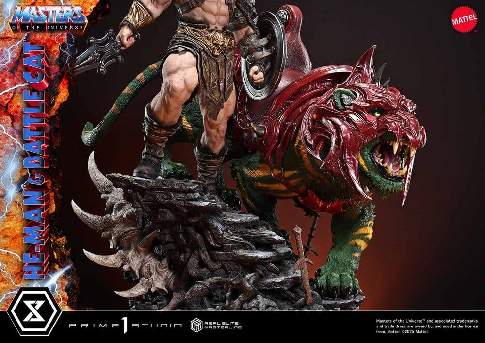 Masters of the Universe statuette Real Elite Masterline Series 1/4 He-Man & Battle Cat 86 cm