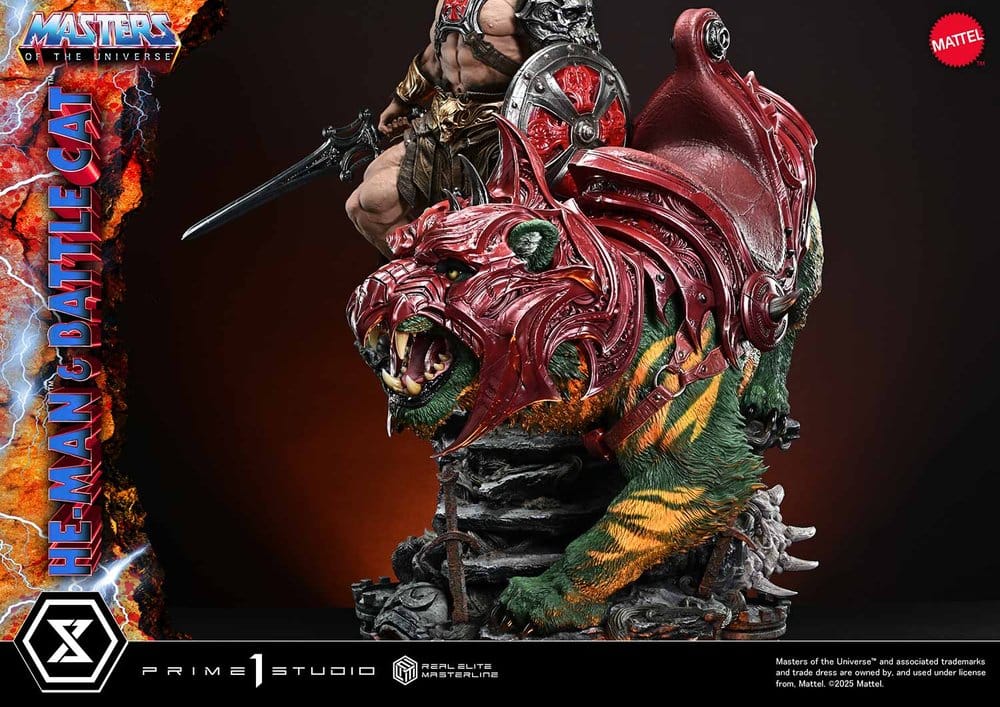 Masters of the Universe statuette Real Elite Masterline Series 1/4 He-Man & Battle Cat 86 cm