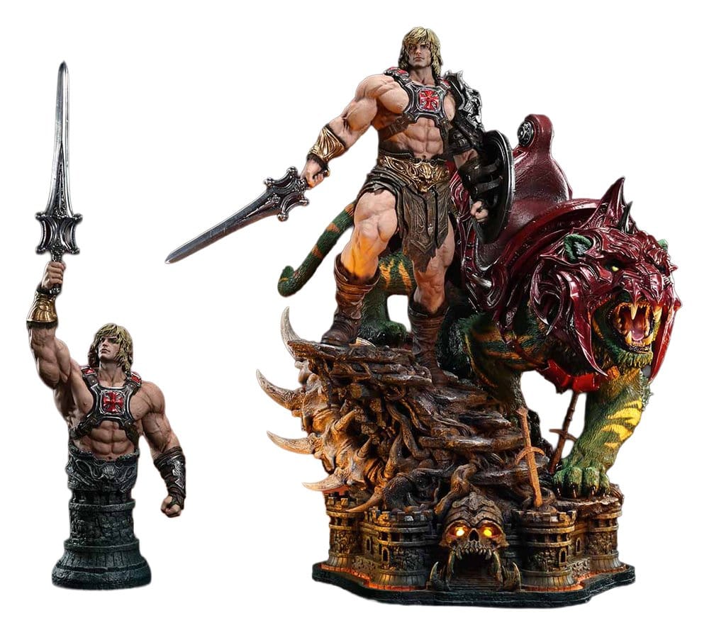 Masters of the Universe statuette Real Elite Masterline Series 1/4 He-Man & Battle Cat Ultimate Version 86 cm
