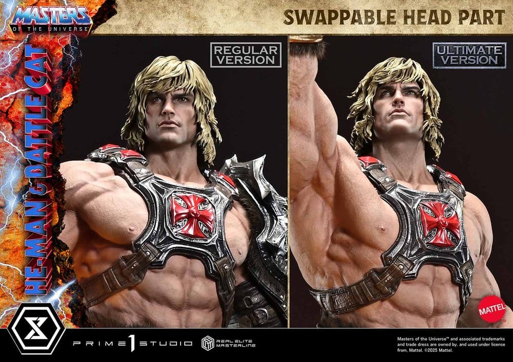 Masters of the Universe statuette Real Elite Masterline Series 1/4 He-Man & Battle Cat Ultimate Version 86 cm
