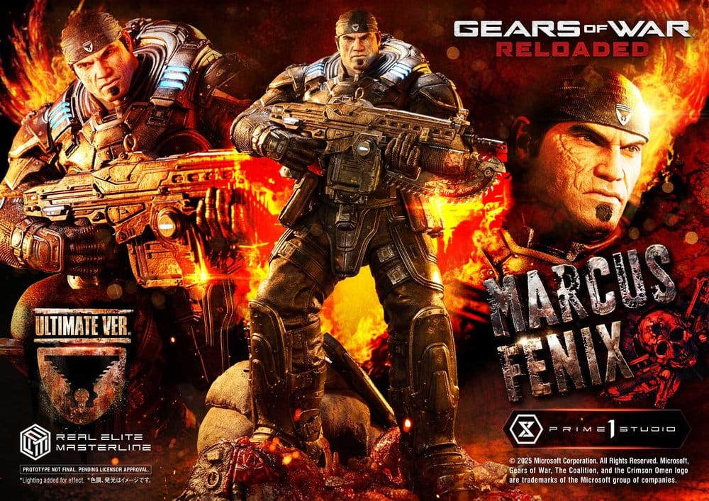 Gears of War: Reloaded statuette Real Elite Masterline Series 1/3 Marcus Fenix Ultimate Version 97 cm