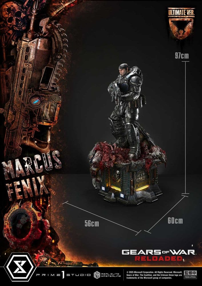 Gears of War: Reloaded statuette Real Elite Masterline Series 1/3 Marcus Fenix Ultimate Version 97 cm