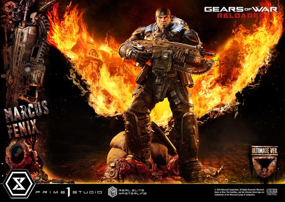 Gears of War: Reloaded statuette Real Elite Masterline Series 1/3 Marcus Fenix Ultimate Version 97 cm