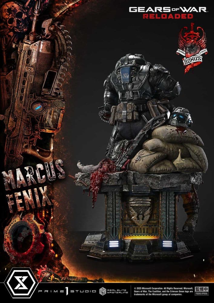 Gears of War: Reloaded statuette Real Elite Masterline Series 1/3 Marcus Fenix Ultimate Bonus Version 97 cm
