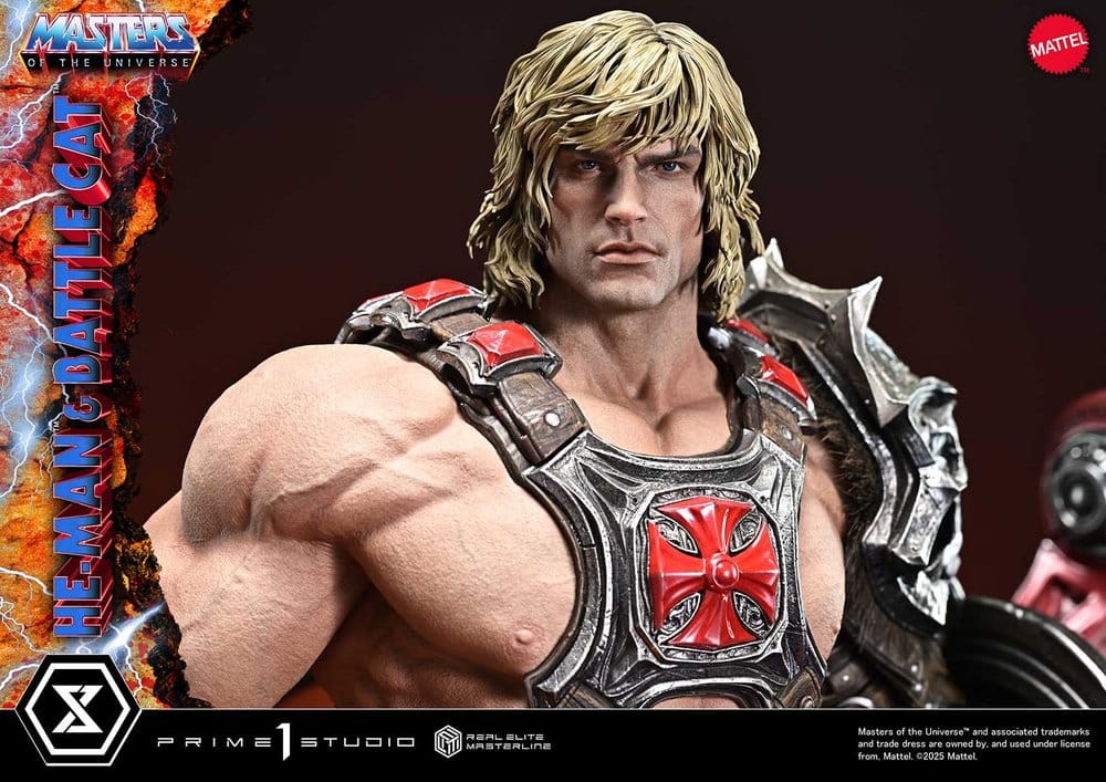 Masters of the Universe statuette Real Elite Masterline Series 1/4 He-Man & Battle Cat Ultimate Bonus Version 86 cm