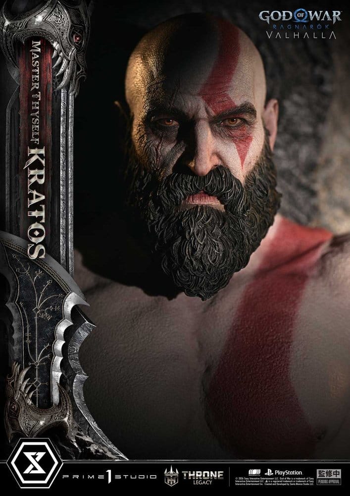 Throne Legacy God of War Series statuette 1/3 Ragnarok Master Thyself Kratos 67 cm