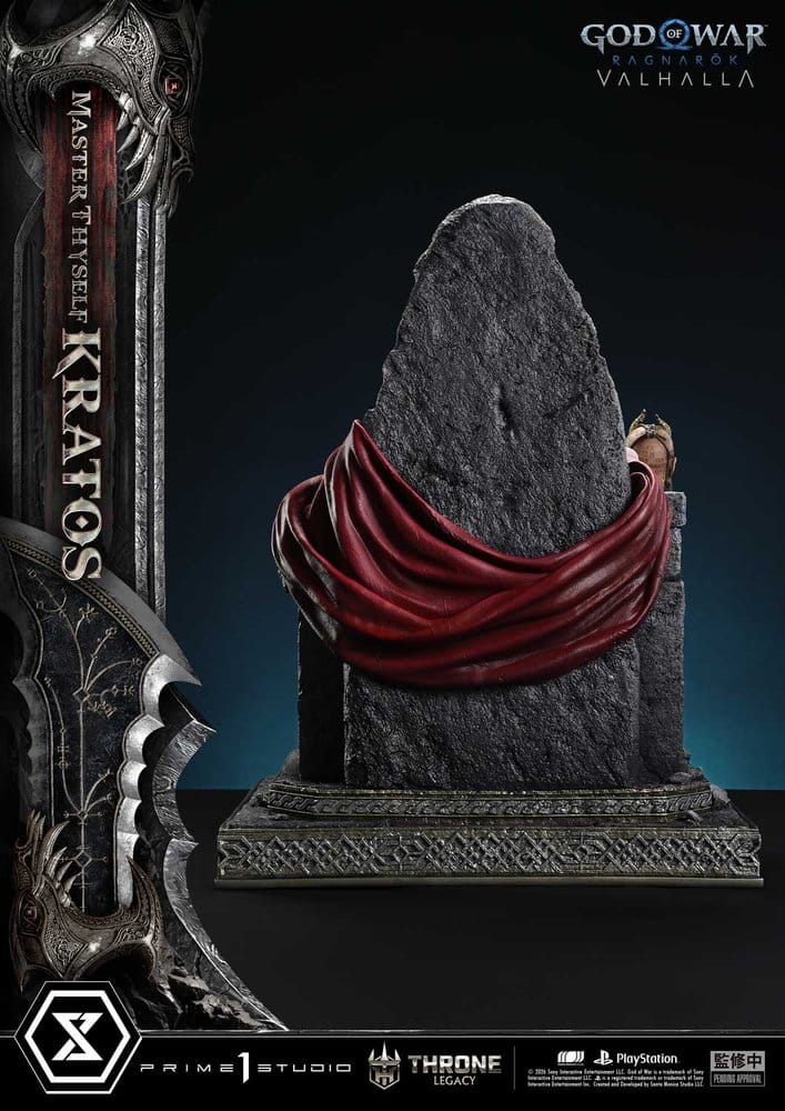 Throne Legacy God of War Series statuette 1/3 Ragnarok Master Thyself Kratos 67 cm