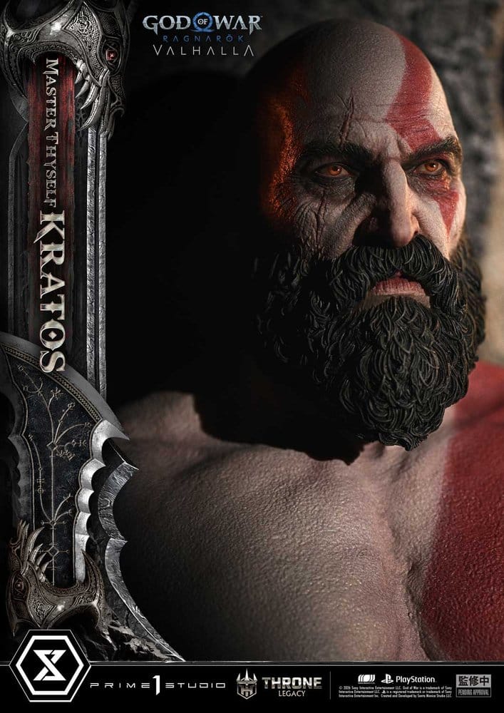 Throne Legacy God of War Series statuette 1/3 Ragnarok Master Thyself Kratos 67 cm