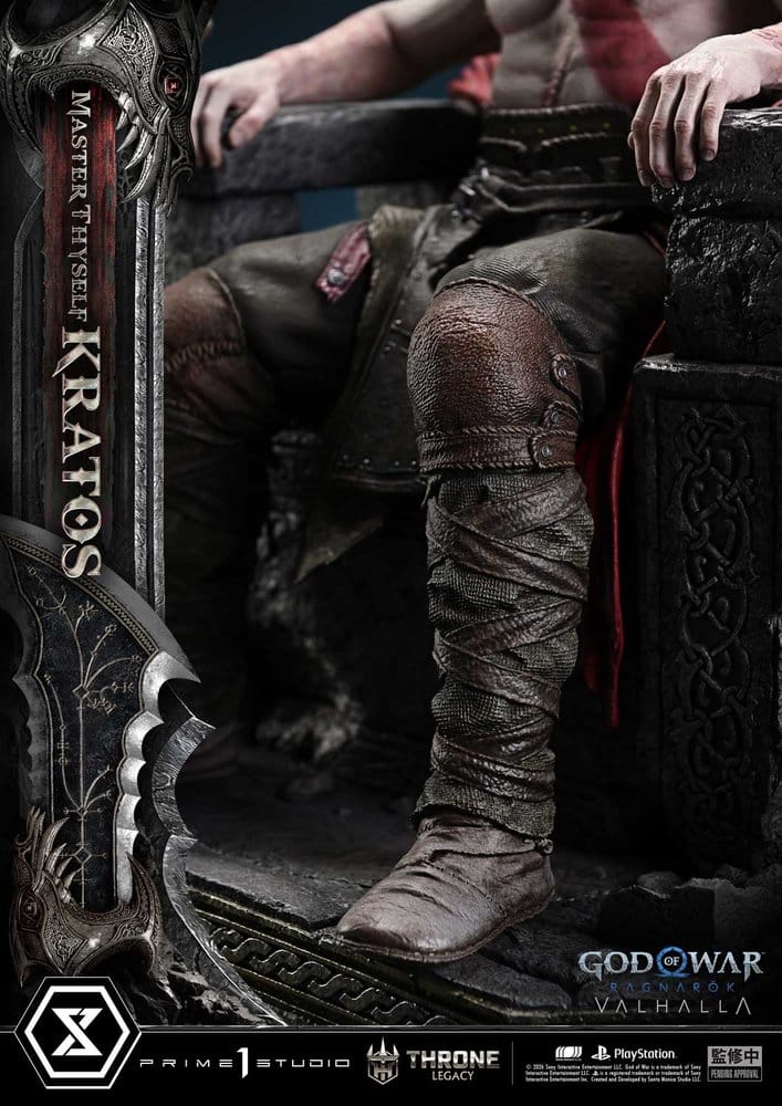 Throne Legacy God of War Series statuette 1/3 Ragnarok Master Thyself Kratos 67 cm
