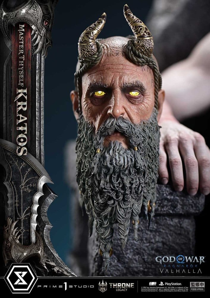 Throne Legacy God of War Series statuette 1/3 Ragnarok Master Thyself Kratos 67 cm