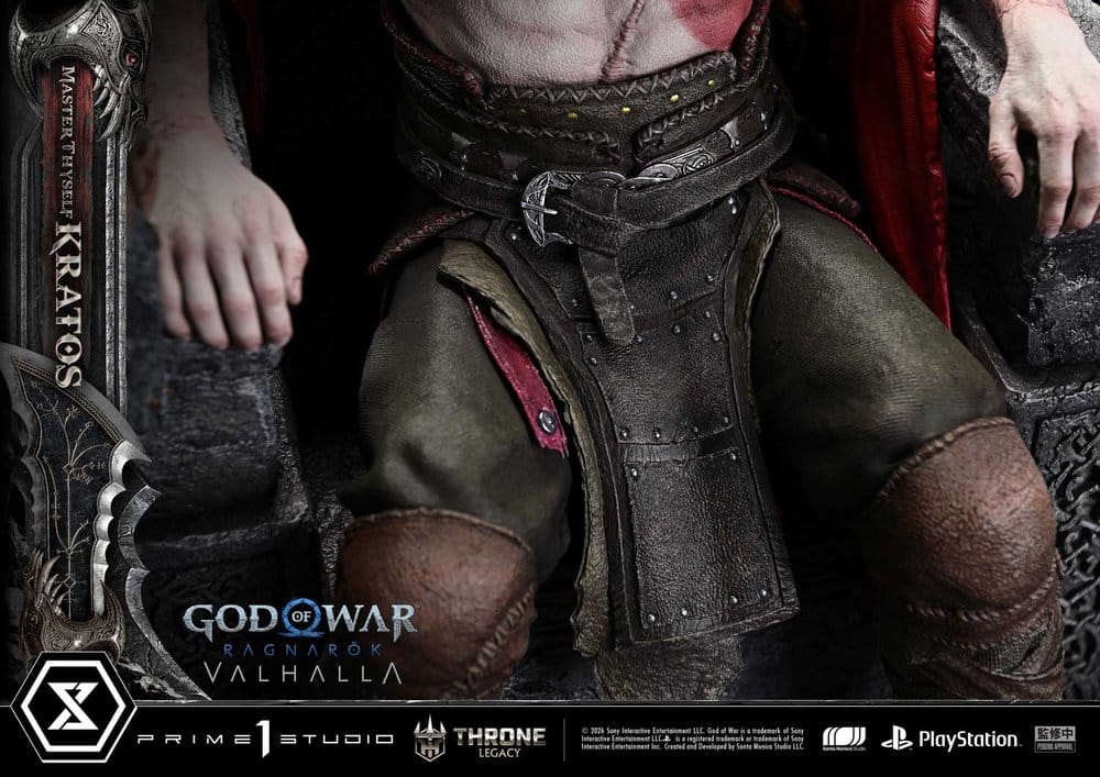 Throne Legacy God of War Series statuette 1/3 Ragnarok Master Thyself Kratos 67 cm