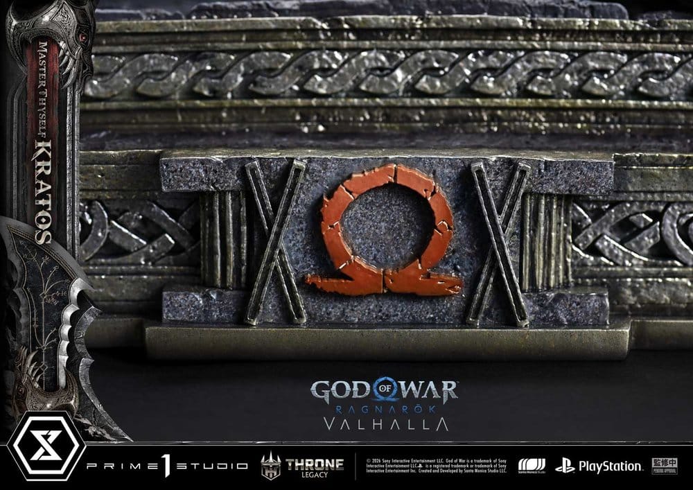 Throne Legacy God of War Series statuette 1/3 Ragnarok Master Thyself Kratos 67 cm