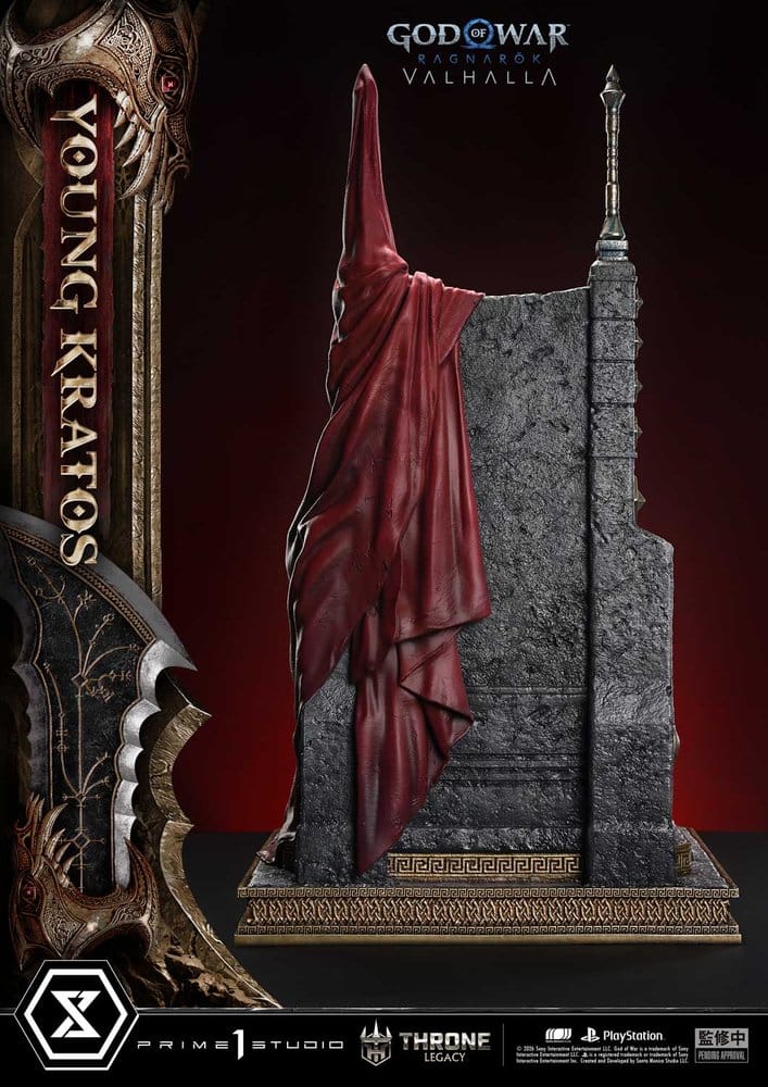 Throne Legacy God of War Series statuette 1/3 Ragnarok Young Thyself Kratos 91 cm