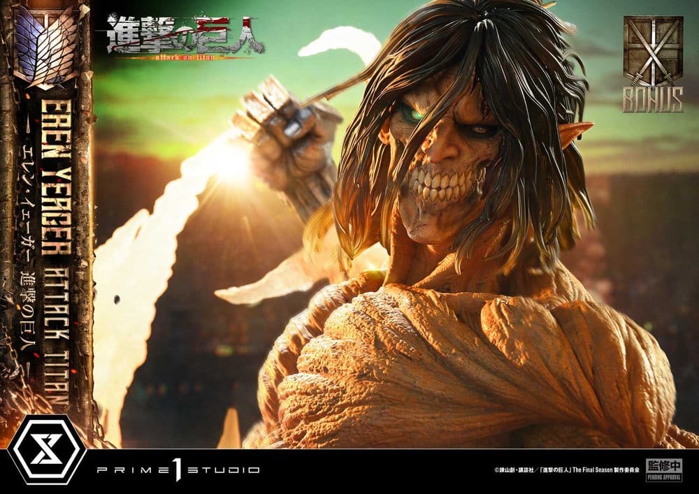 L'Attaque des Titans (TV animation) Ultimate Diorama Masterline Statue Eren Yeager Attack Titan Bonus Version 81 cm