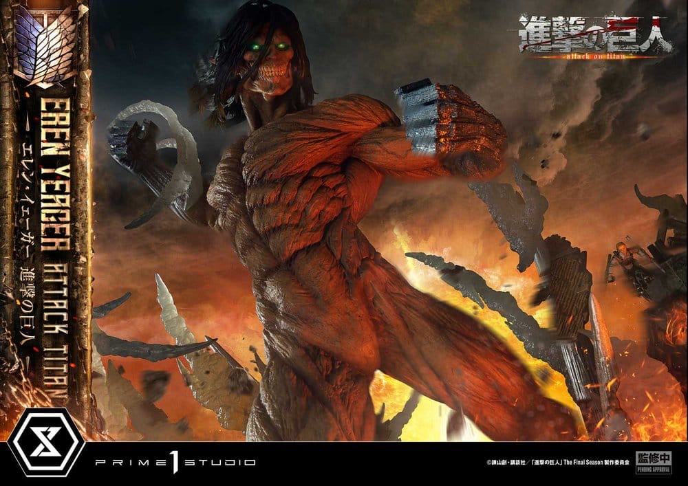 L'Attaque des Titans (TV animation) Ultimate Diorama Masterline Statue Eren Yeager Attack Titan Bonus Version 81 cm