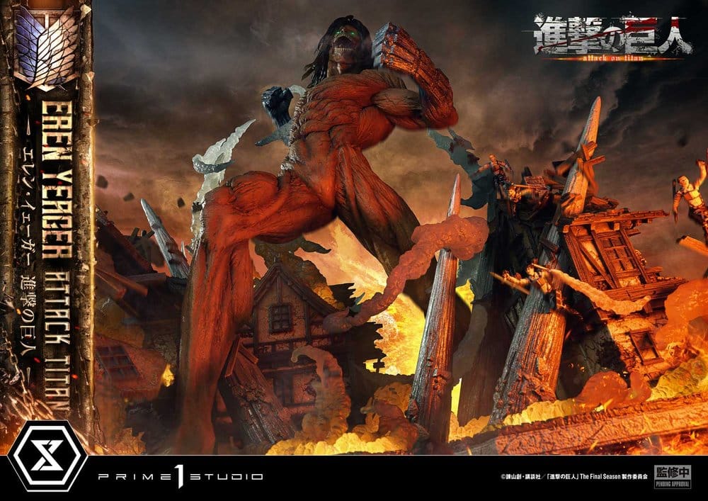 L'Attaque des Titans (TV animation) Ultimate Diorama Masterline Statue Eren Yeager Attack Titan Bonus Version 81 cm