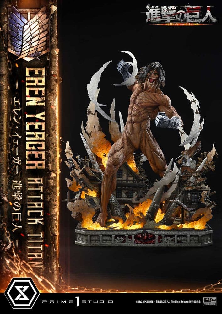 L'Attaque des Titans (TV animation) Ultimate Diorama Masterline Statue Eren Yeager Attack Titan Bonus Version 81 cm