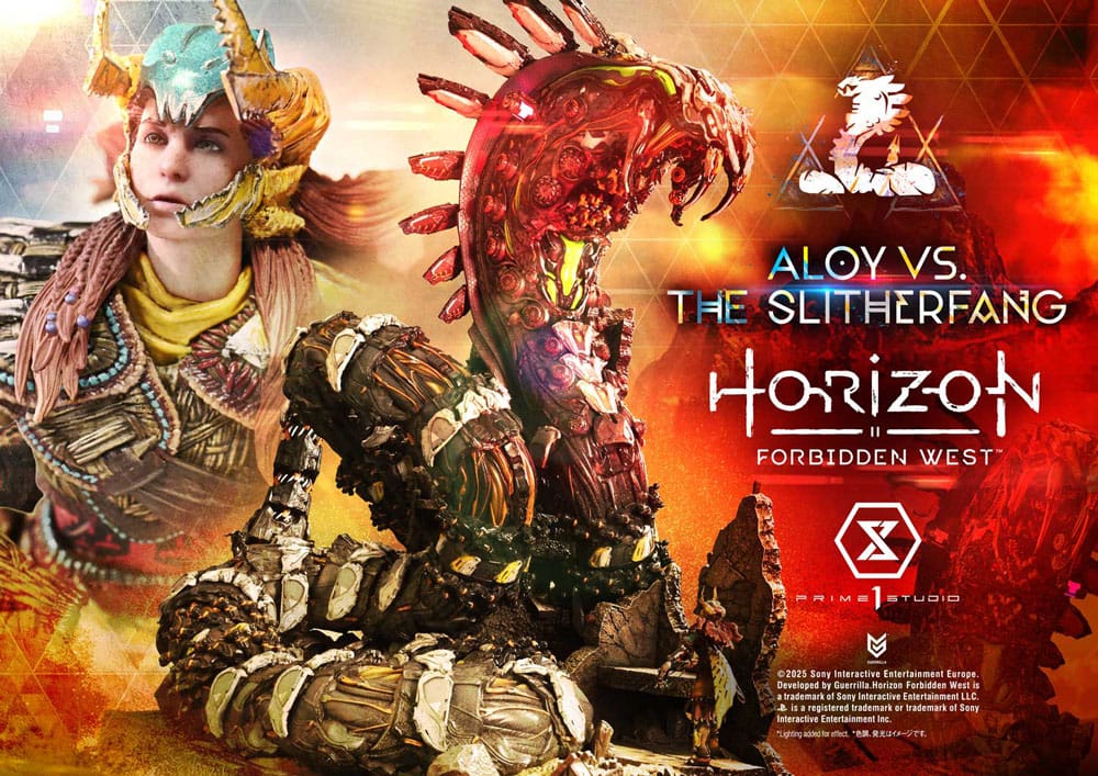 Horizon Forbidden West statuette Ultimate Diorama Masterline Series Aloy vs. The Slitherfang Bonus Version 82 cm