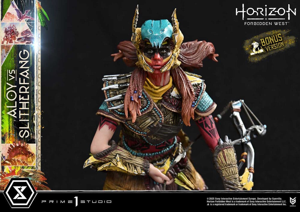 Horizon Forbidden West statuette Ultimate Diorama Masterline Series Aloy vs. The Slitherfang Bonus Version 82 cm