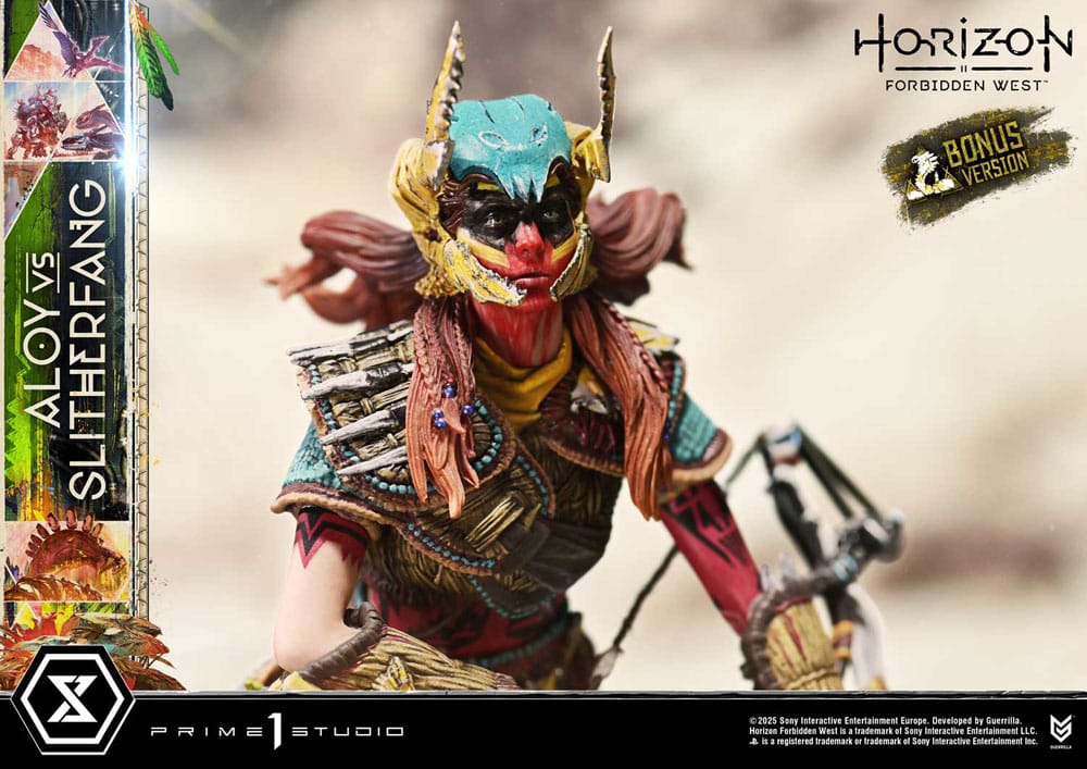 Horizon Forbidden West statuette Ultimate Diorama Masterline Series Aloy vs. The Slitherfang Bonus Version 82 cm