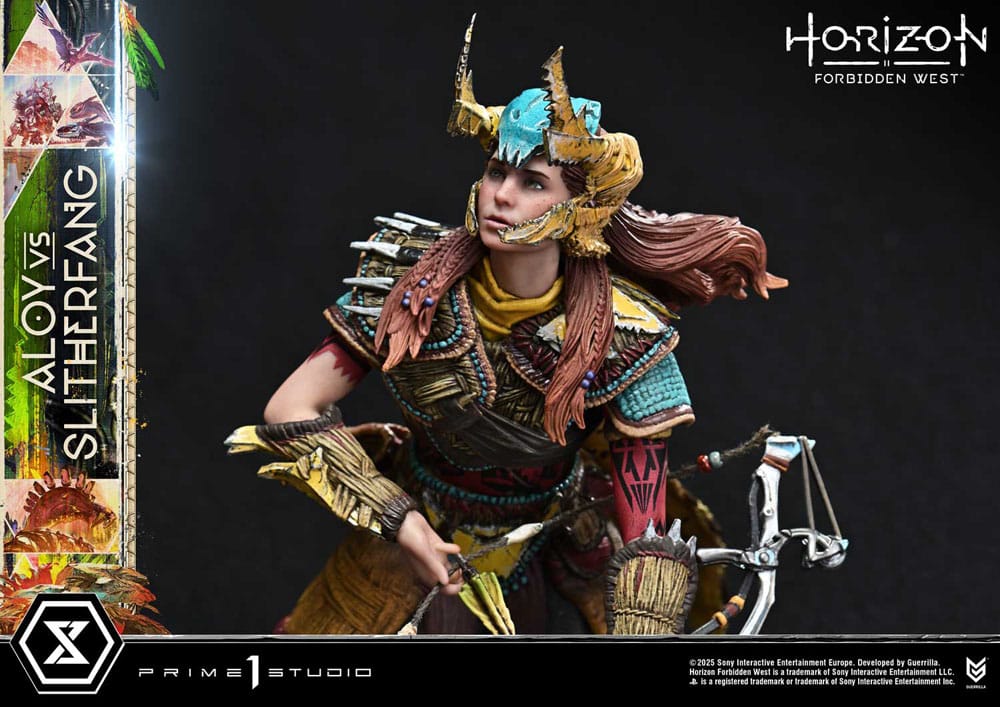 Horizon Forbidden West statuette Ultimate Diorama Masterline Series Aloy vs. The Slitherfang Bonus Version 82 cm