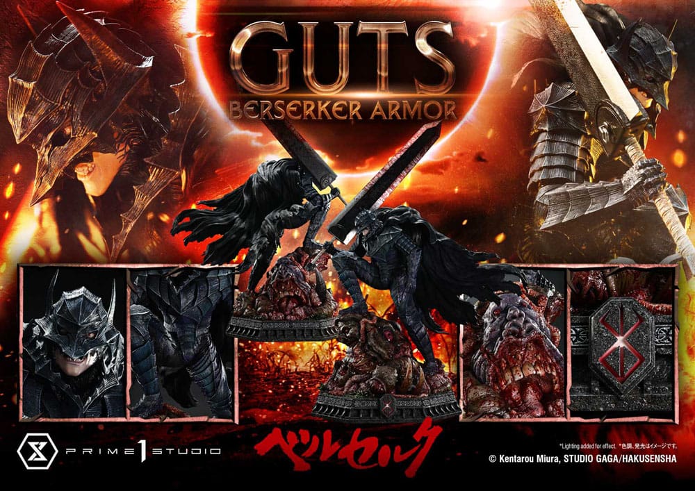 Berserk statuette Ultimate Premium Masterline Series 1/4 Guts, Berserker Armor Grunbeld vs. Guts 94 cm