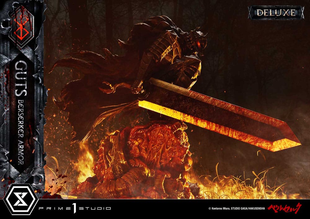 Berserk statuette Ultimate Premium Masterline Series 1/4 Guts, Berserker Armor Grunbeld vs. Guts Deluxe Bonus Version 94 cm