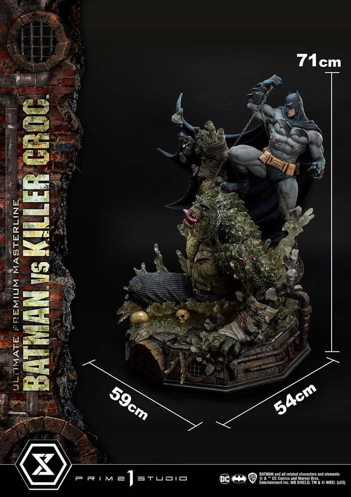 Batman statuette Ultimate Premium Masterline Series Batman Versus Killer Croc Deluxe Bonus Version 71 cm