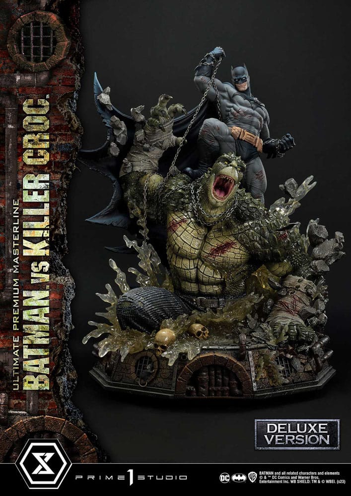 Batman statuette Ultimate Premium Masterline Series Batman Versus Killer Croc Deluxe Bonus Version 71 cm