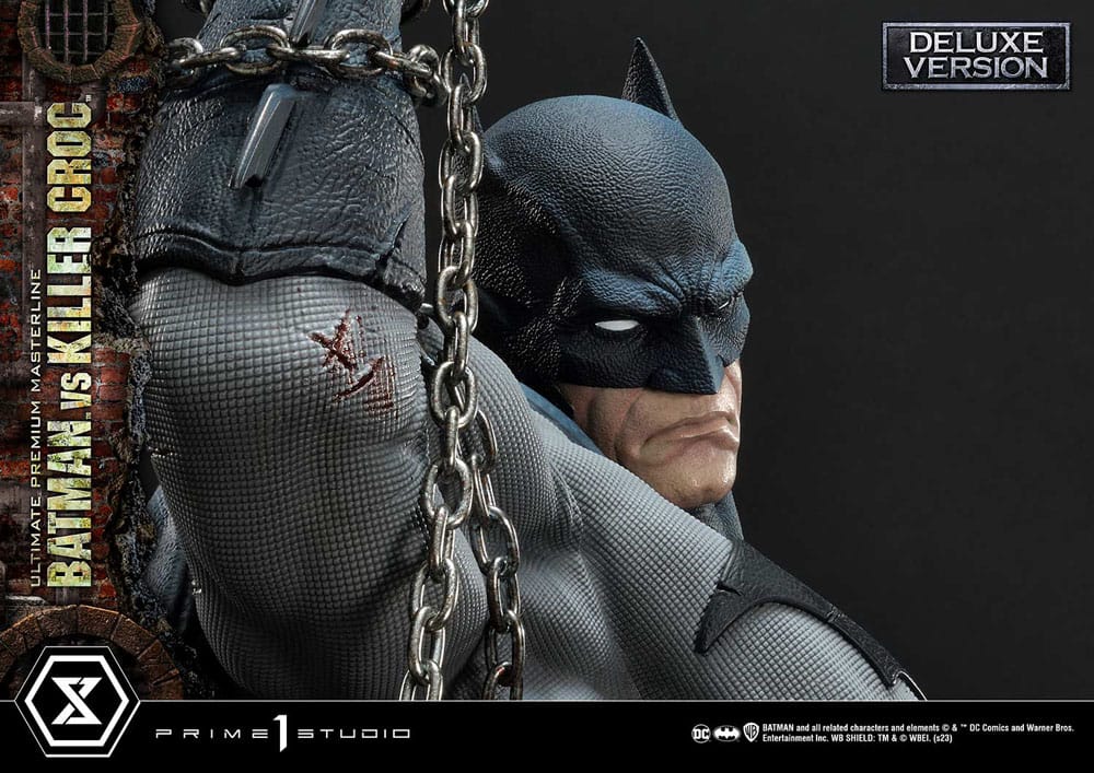 Batman statuette Ultimate Premium Masterline Series Batman Versus Killer Croc Deluxe Bonus Version 71 cm