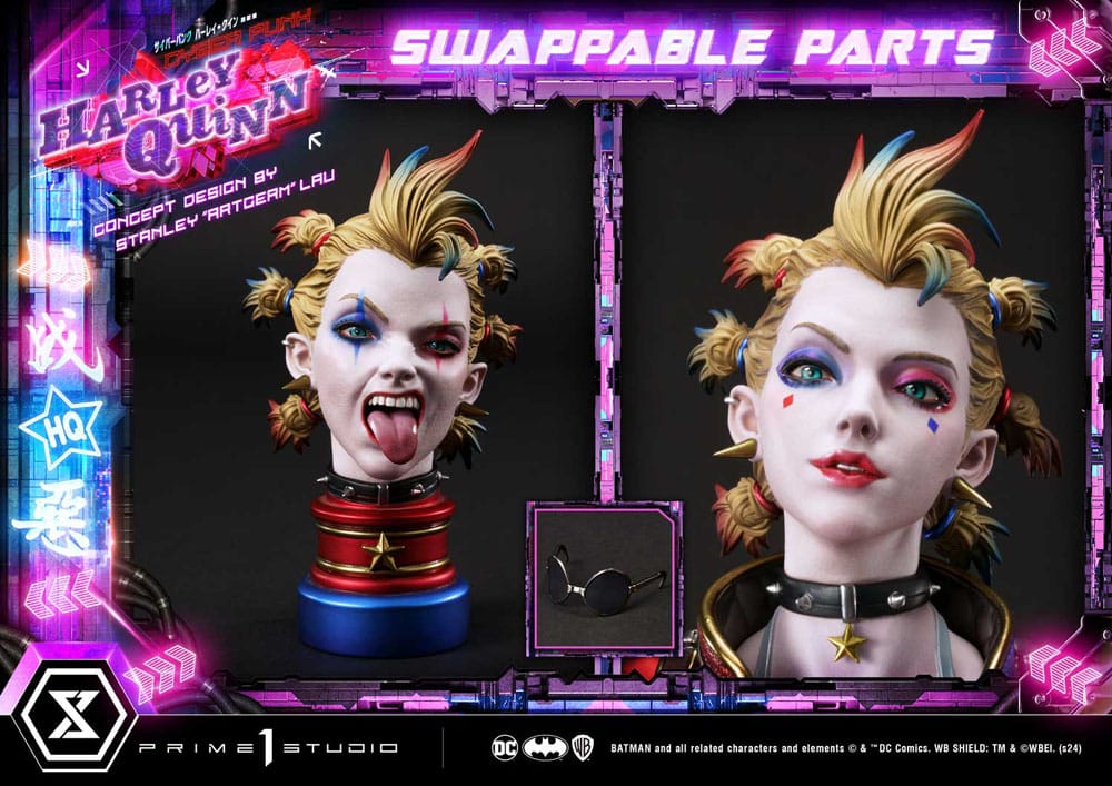 Batman statuette Ultimate Premium Masterline Series Cyberpunk Harley Quinn 60 cm