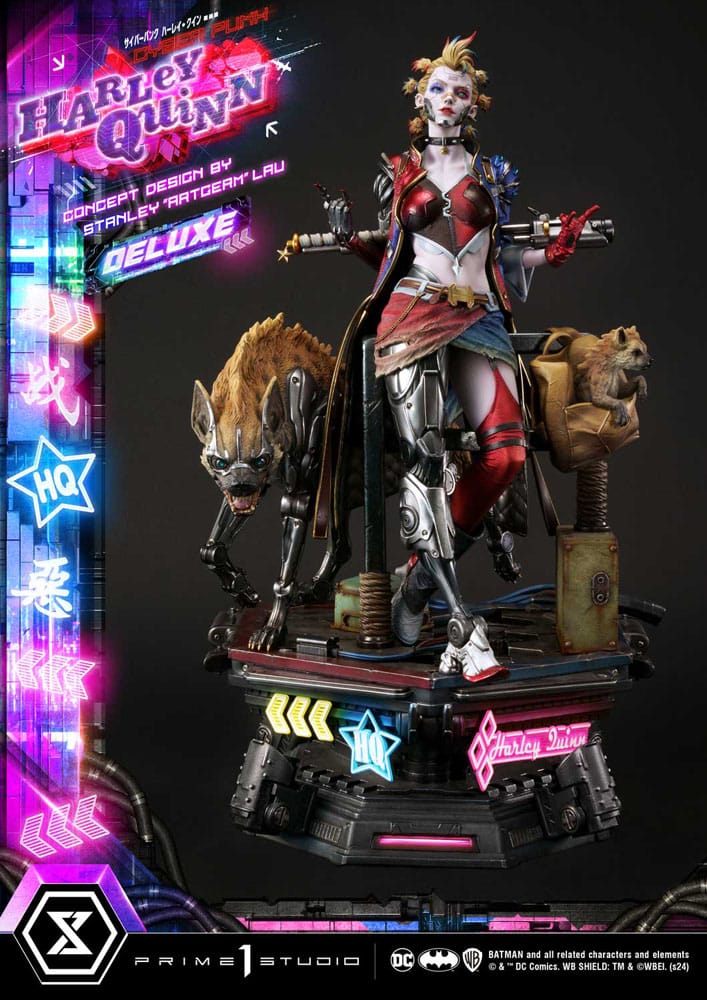 Batman statuette Ultimate Premium Masterline Series Cyberpunk Harley Quinn Deluxe Bonus Version 60 cm
