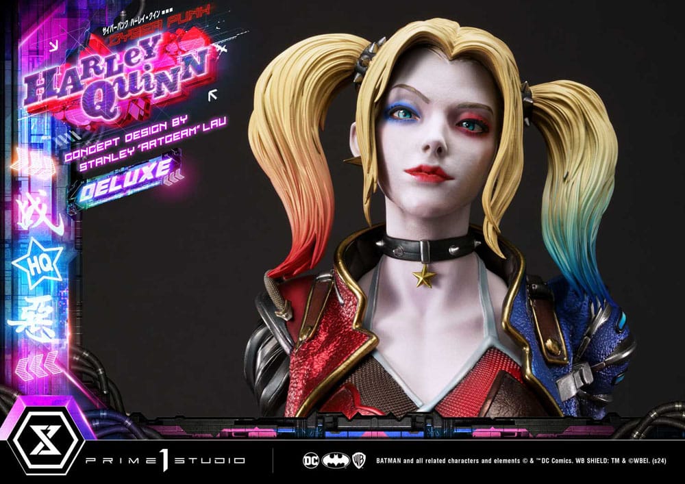 Batman statuette Ultimate Premium Masterline Series Cyberpunk Harley Quinn Deluxe Bonus Version 60 cm
