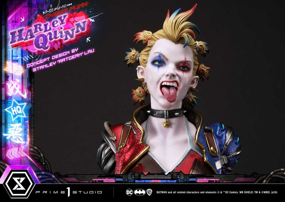 Batman statuette Ultimate Premium Masterline Series Cyberpunk Harley Quinn Deluxe Bonus Version 60 cm