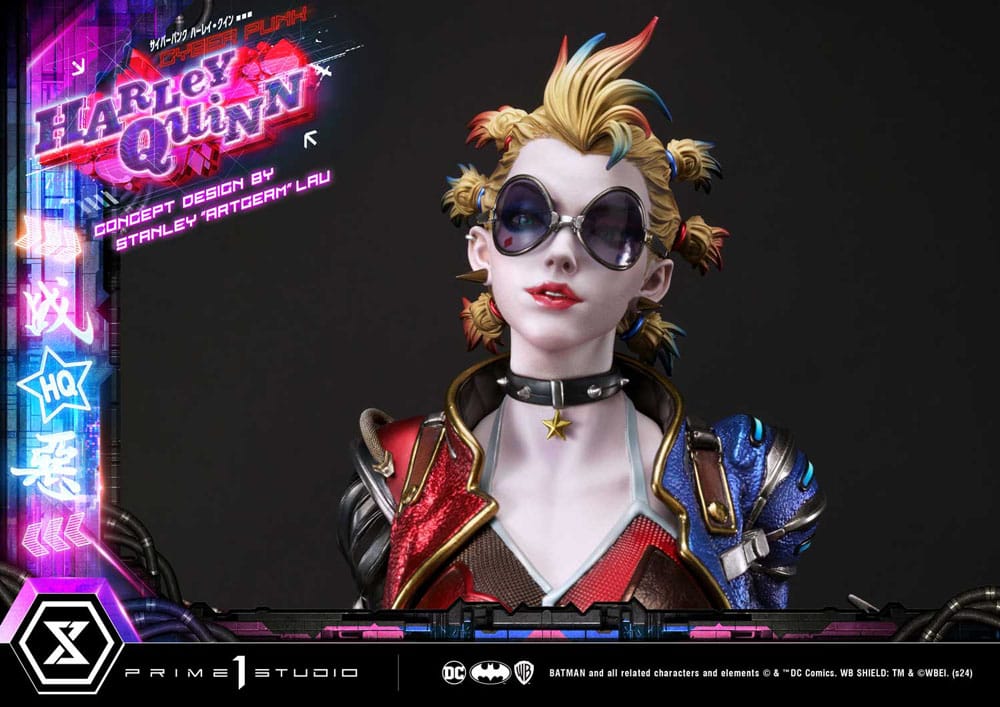 Batman statuette Ultimate Premium Masterline Series Cyberpunk Harley Quinn Deluxe Bonus Version 60 cm