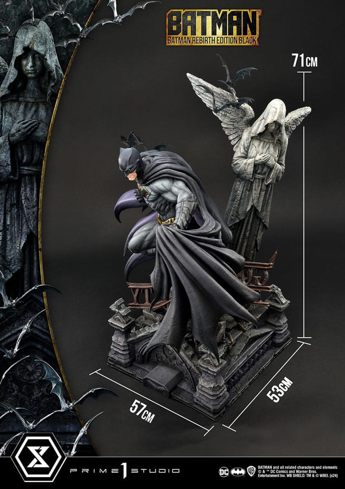 Batman statuette Ultimate Premium Masterline Series 1/4 Batman Rebirth Edition Black Deluxe Version 71 cm