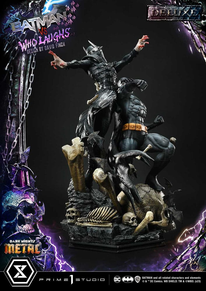 Dark Nights: Metal statuette Ultimate Premium Masterline Series 1/4 Batman VS Batman Who Laughs Deluxe Bonus Version 67 cm