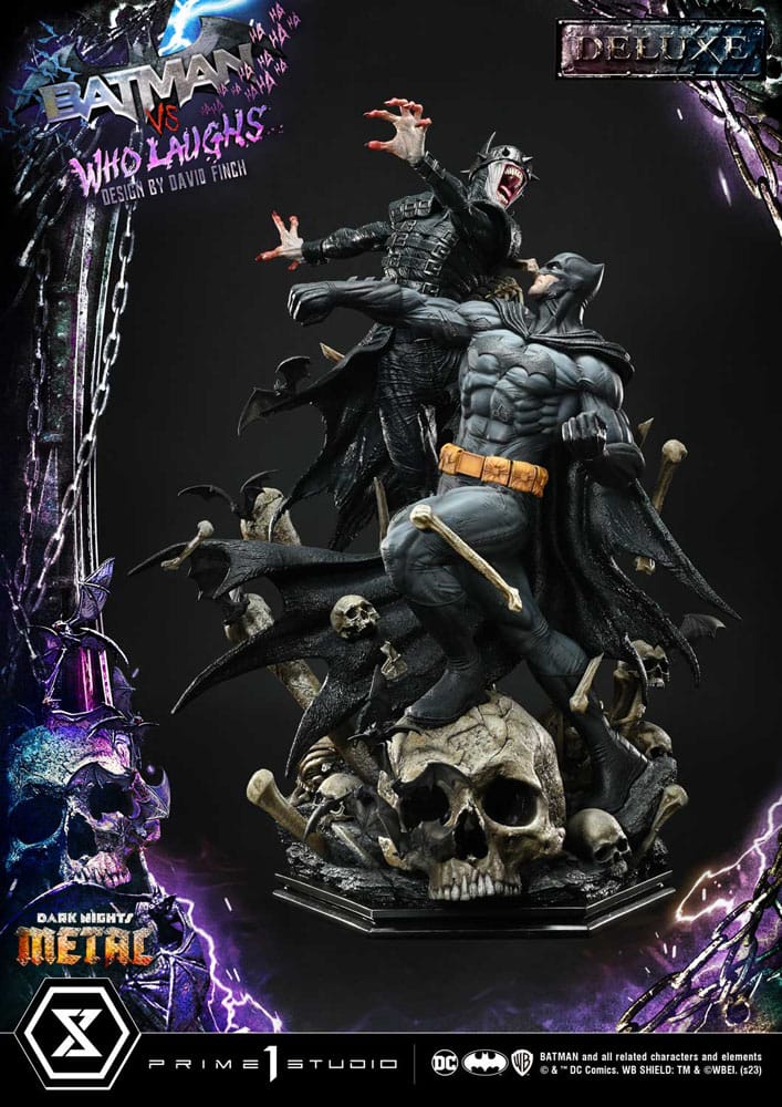 Dark Nights: Metal statuette Ultimate Premium Masterline Series 1/4 Batman VS Batman Who Laughs Deluxe Bonus Version 67 cm