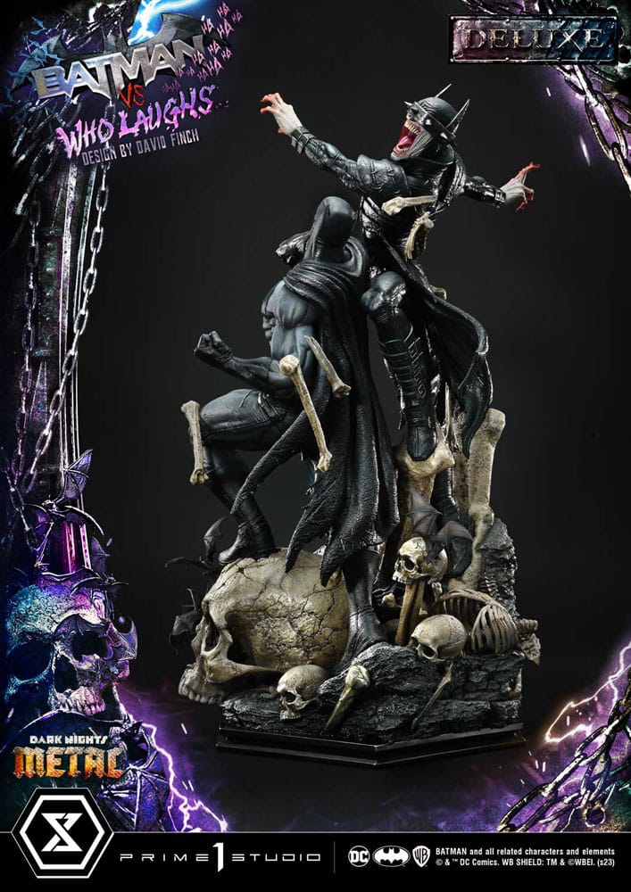 Dark Nights: Metal statuette Ultimate Premium Masterline Series 1/4 Batman VS Batman Who Laughs Deluxe Bonus Version 67 cm