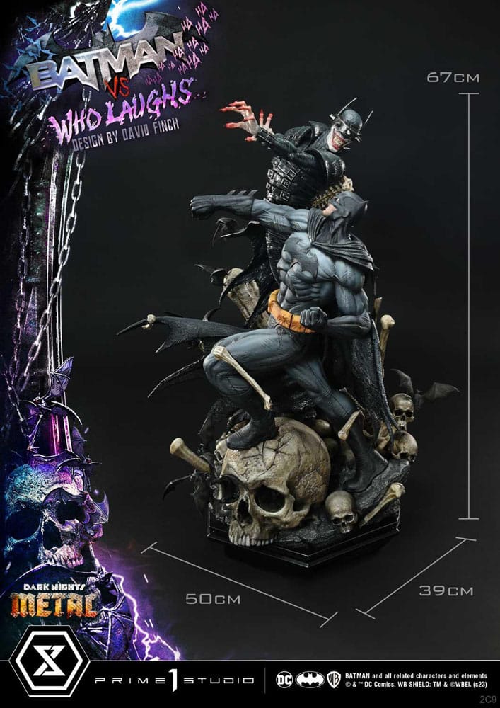 Dark Nights: Metal statuette Ultimate Premium Masterline Series 1/4 Batman VS Batman Who Laughs Deluxe Bonus Version 67 cm