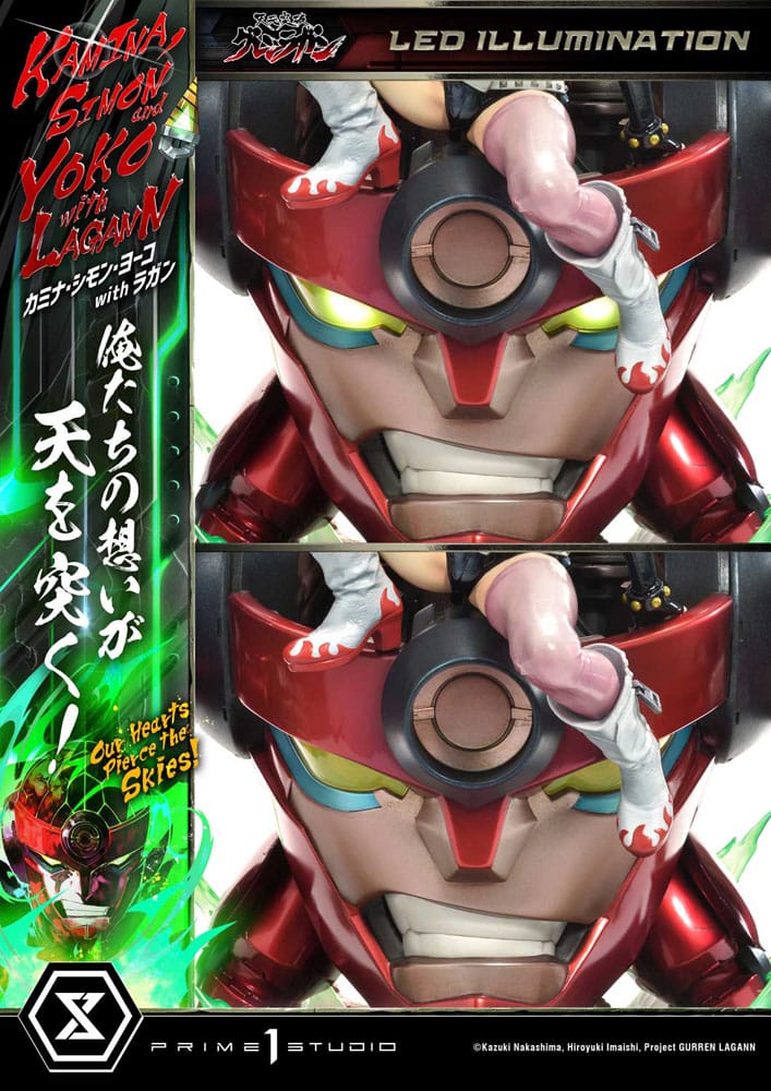 Gurren Lagann statuette Ultimate Premium Masterline Series 1/4 Kamina, Simon & Yoko with Lagann Deluxe Bonus Version 97 cm