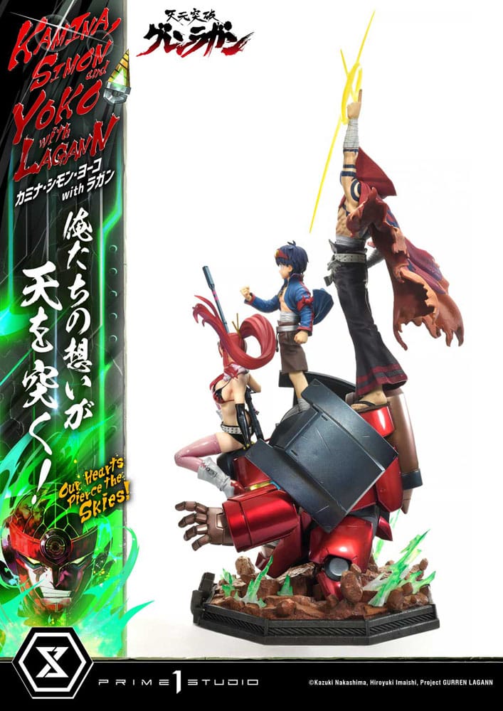 Gurren Lagann statuette Ultimate Premium Masterline Series 1/4 Kamina, Simon & Yoko with Lagann Deluxe Bonus Version 97 cm