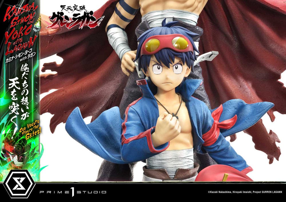 Gurren Lagann statuette Ultimate Premium Masterline Series 1/4 Kamina, Simon & Yoko with Lagann Deluxe Bonus Version 97 cm
