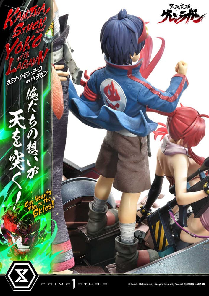 Gurren Lagann statuette Ultimate Premium Masterline Series 1/4 Kamina, Simon & Yoko with Lagann Deluxe Bonus Version 97 cm