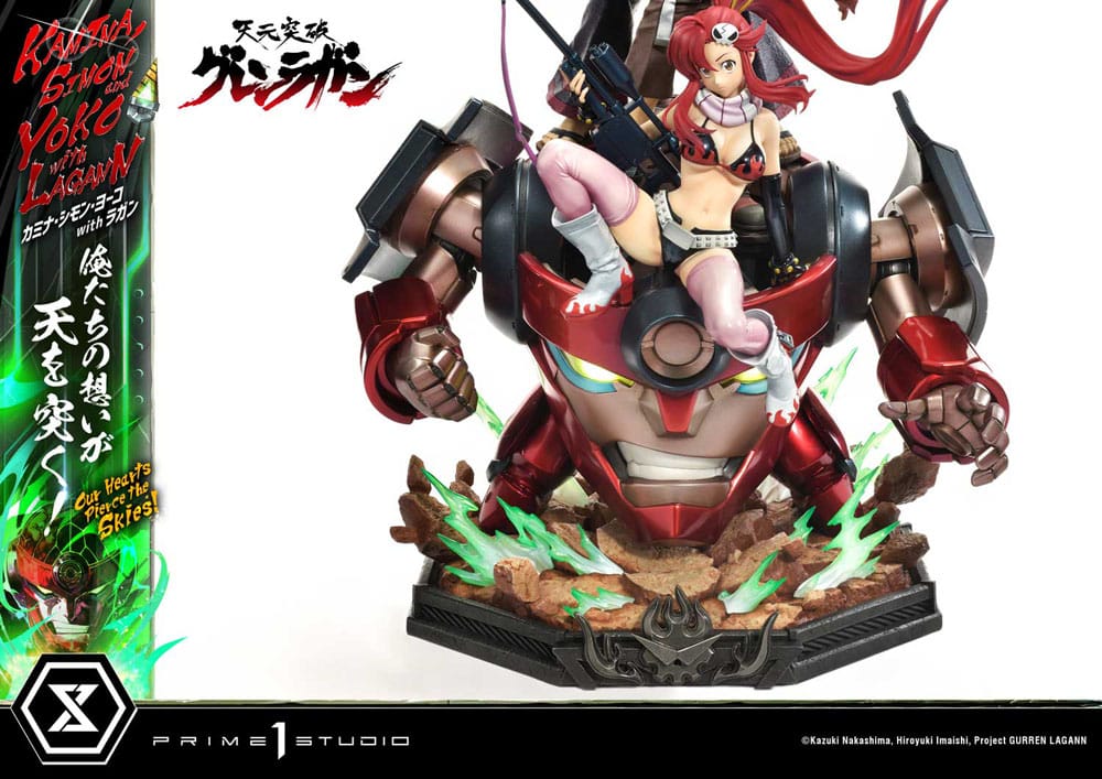 Gurren Lagann statuette Ultimate Premium Masterline Series 1/4 Kamina, Simon & Yoko with Lagann Deluxe Bonus Version 97 cm