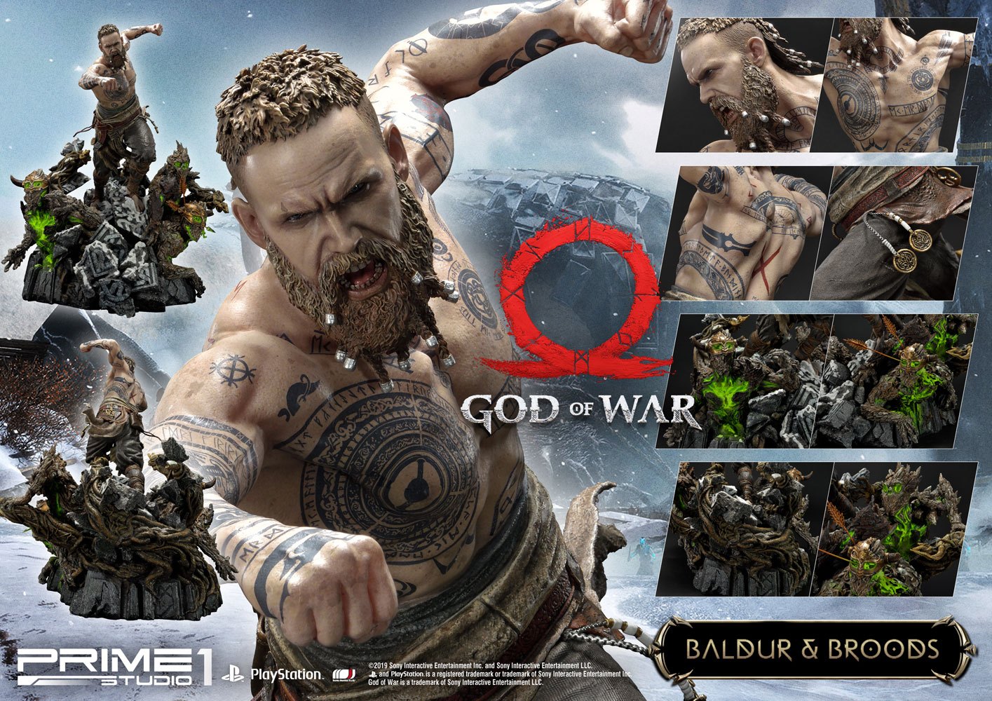 God of War (2018) statuette Baldur & Broods 62 cm